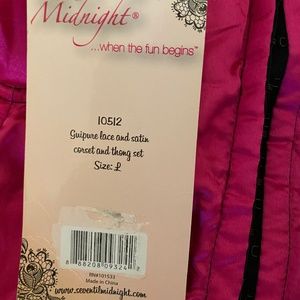 Seven 'til Midnight Red Lace with Satin Tie-Back Teddy (Plus Size